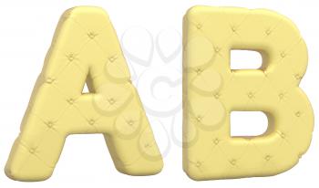 Royalty Free Clipart Image of a Beige Leather Font A and B