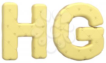 Royalty Free Clipart Image of Beige Leather Font of H and G