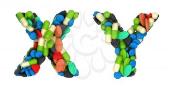 Royalty Free Clipart Image of Pharmaceutical Font X and Y