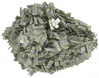 Royalty Free Clipart Image of a Heap of American Bills