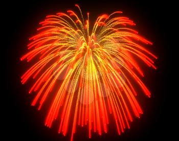 Royalty Free Clipart Image of Orange Fireworks