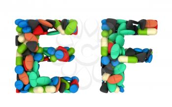 Royalty Free Clipart Image of Pharmaceutical Font E and F
