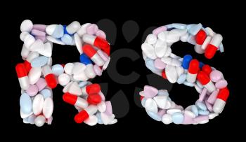 Royalty Free Clipart Image of Pharmaceutical Font R and S