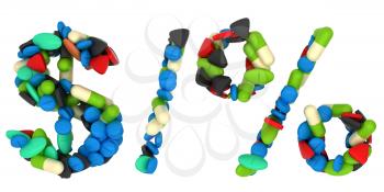 Royalty Free Clipart Image of Pills Forming Symbols