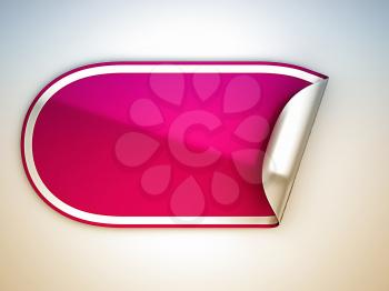 Royalty Free Clipart Image of a Rounded Pink Sticker 