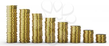 Royalty Free Clipart Image of Stacks of Coins