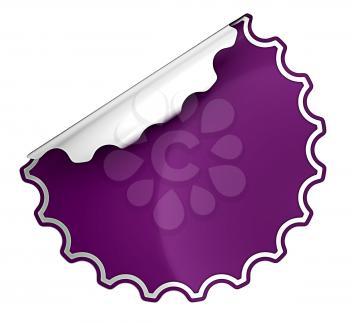 Royalty Free Clipart Image of a Purple Sticker