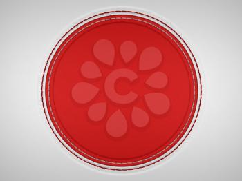 Royalty Free Clipart Image of a Red Stitched Leather Circle