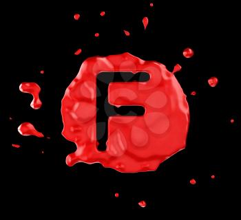 Royalty Free Clipart Image of the Letter F in Red Paint