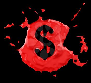 Royalty Free Clipart Image of Dollar Sign in Paint