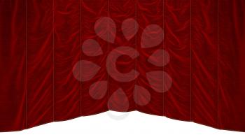 Royalty Free Clipart Image of a Red Theater Curtain