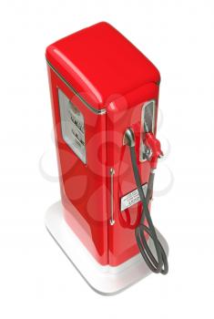 Royalty Free Clipart Image of a Vintage Red Fuel Pump