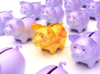 Royalty Free Clipart Image of Piggy Banks