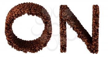 Royalty Free Clipart Image of Roasted Coffee Font O and N