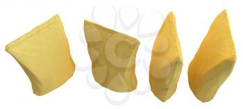 Royalty Free Clipart Image of Four Golden Packs for Coffee or Tea