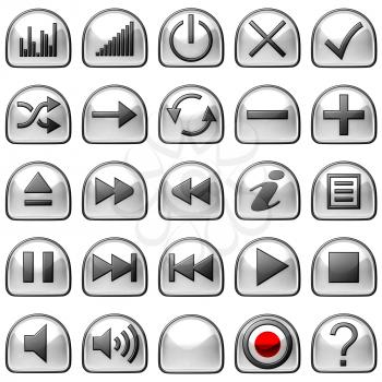 Royalty Free Clipart Image of Semicircular Control Panel Buttons