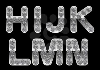 Royalty Free Clipart Image of Silver Letters Incrusted With Diamonds
