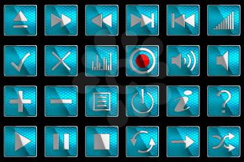 Royalty Free Clipart Image of Control Panel Buttons
