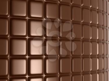 Royalty Free Clipart Image of a Bent Chocolate Bar 