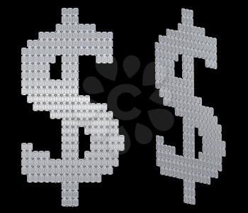Royalty Free Clipart Image of Diamond USA Dollar Signs