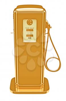 Royalty Free Clipart Image of a Golden Gasoline Pump 