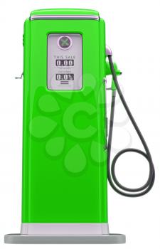Royalty Free Clipart Image of a Vintage Green Fuel Pump