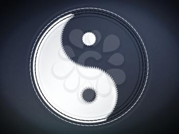 Royalty Free Clipart Image of  a Yin Yang Symbol on Leather