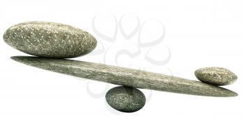 Balancing: Pebble stability scales with large and small stones