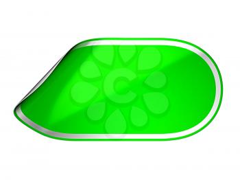 Green rounded hamous sticker or label over white background