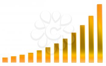 Growth: Orange diagram or chart over white background