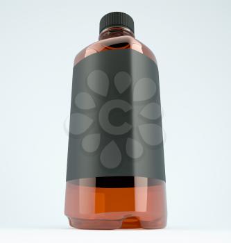 Bottle for chemicals or fluid: Wide angle shot over gray