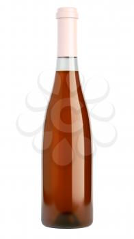 bottle of white wine or brandy isolated over white background