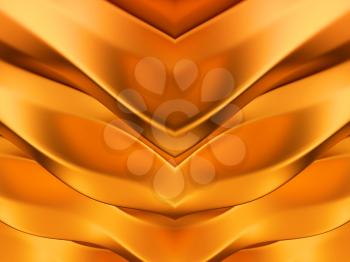 Golden abstract symmetric waves pattern. Useful as background