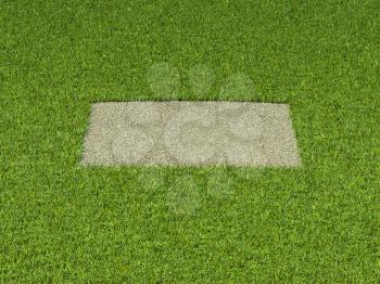 Gravel and grass: square patch and green frame. large resolution