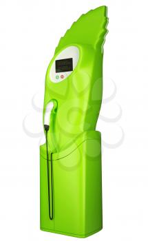 Green transportation: charging station isolated on white 