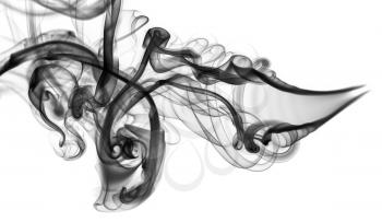 Abstraction: magic black smoke pattern on white