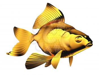 Royalty Free Clipart Image of a Glass Goldfish