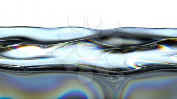 Liquid fuel or petrol with colorful oily pattern isolated over white