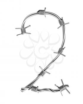 Royalty Free Clipart Image of a Barbed Wire Two
