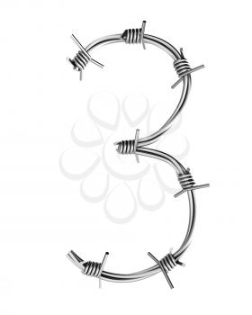 Royalty Free Clipart Image of a Barbed Wire Three