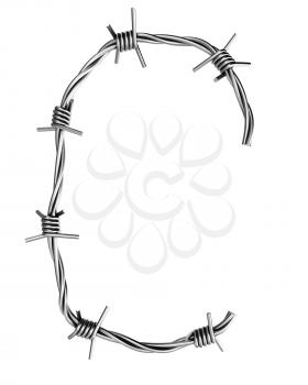 Royalty Free Clipart Image of a Barbed Wire C