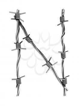 Royalty Free Clipart Image of a Barbed Wire N