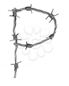 Royalty Free Clipart Image of a Barbed Wire P