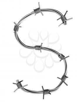 Royalty Free Clipart Image of a Barbed Wire S