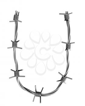 Royalty Free Clipart Image of a Barbed Wire U
