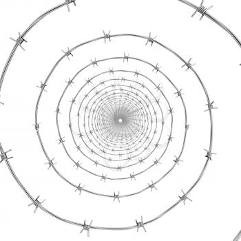 Royalty Free Clipart Image of Circular Barbed Wire