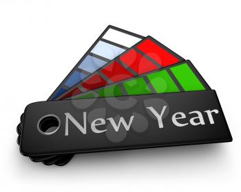 Royalty Free Clipart Image of a New Year Palette