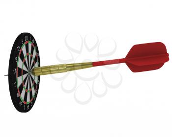 Royalty Free Clipart Image of a Big Dart and Small Dartboard
