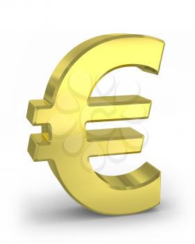 Royalty Free Clipart Image of a Gold Euro Symbol