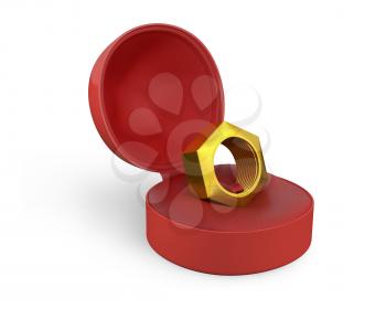 Royalty Free Clipart Image of a Bolt in a Box